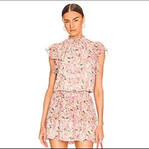 1. State Tuscan Wildflowers Chiffon fabric with flutter sleeves dress‎